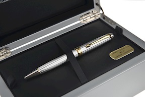 Ballpoint pen 88 silver black and white with golden finishes Aurora