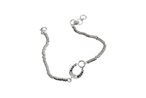Bracelet Ferro di Cavallo silver and black crystal Maria Cristina Sterling