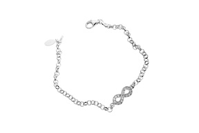 Bracciale argento a maglia rolò con infinito Selezione Zanolli
