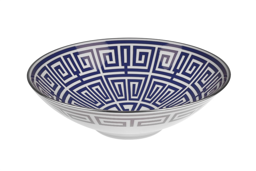 Salad bowl Labirinto Zaffiro porcelain Richard Ginori