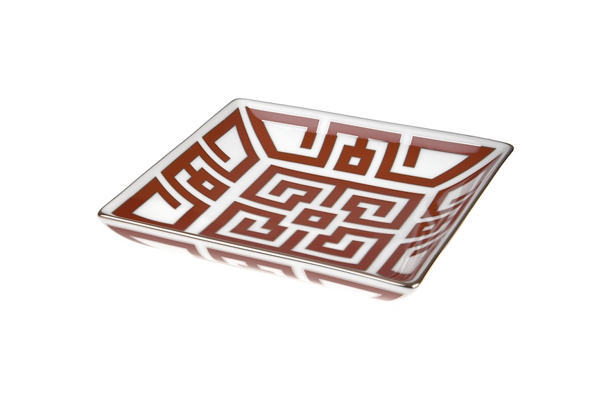 Valet tray Labirinto Scarlatto porcelain Richard Ginori