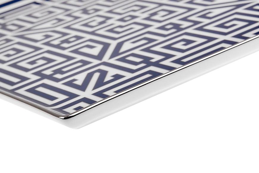 Valet tray Labirinto Zaffiro porcelain square Richard Ginori