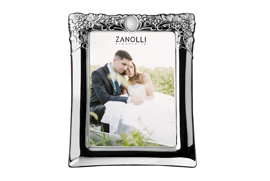 Picture frame silver top band with floral decoration Selezione Zanolli