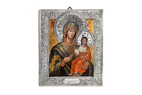 Madonna con bambino argento manto blu Selezione Zanolli