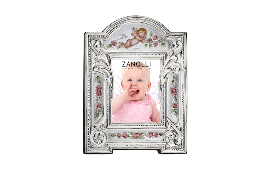 Cornice argento con decorazione floreale Selezione Zanolli