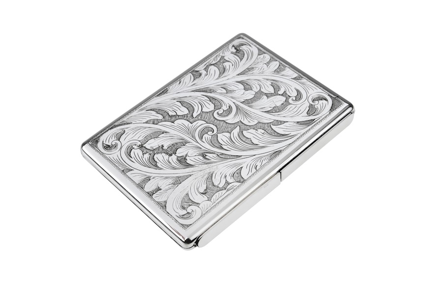 Cigarette box silver with flower engraving Selezione Zanolli