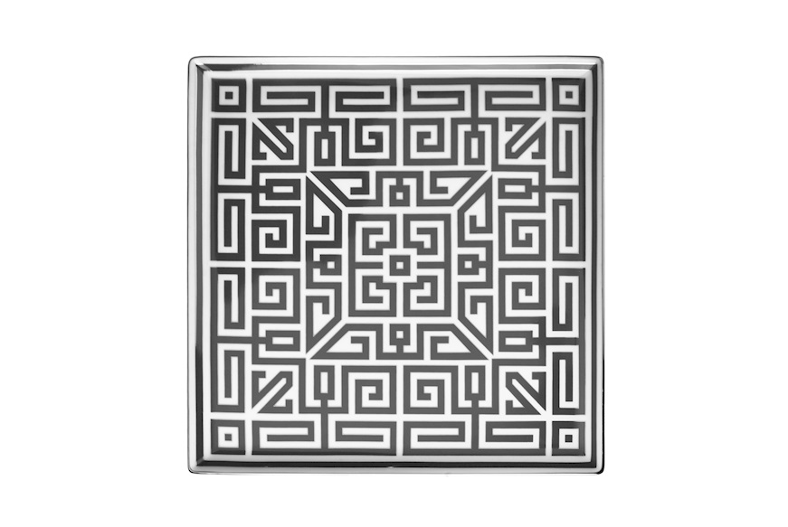Valet tray Labirinto Nero porcelain square Richard Ginori