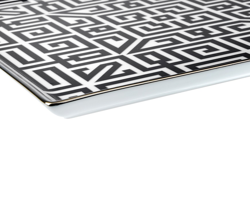 Valet tray Labirinto Nero porcelain Richard Ginori