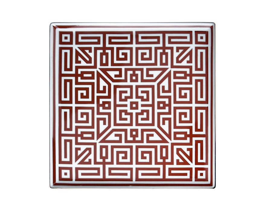 Valet tray Labirinto Scarlatto porcelain Richard Ginori
