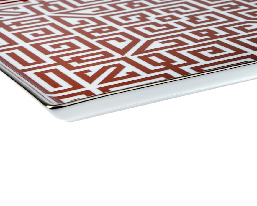 Valet tray Labirinto Scarlatto porcelain Richard Ginori