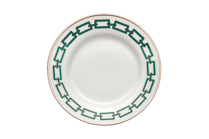 Dessert plate Catene Smeraldo porcelain Richard Ginori
