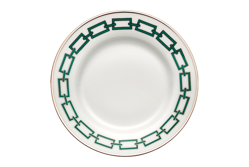 Dinner plate Catene Smeraldo porcelain Richard Ginori