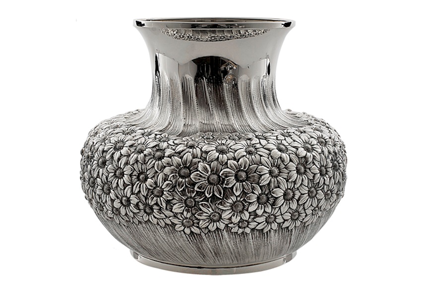 Vaso argento con cesello margherite Selezione Zanolli
