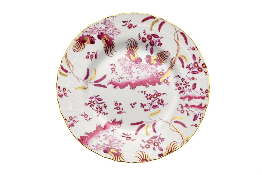 Dessert plate Oro di Doccia porcelain Magenta Richard Ginori