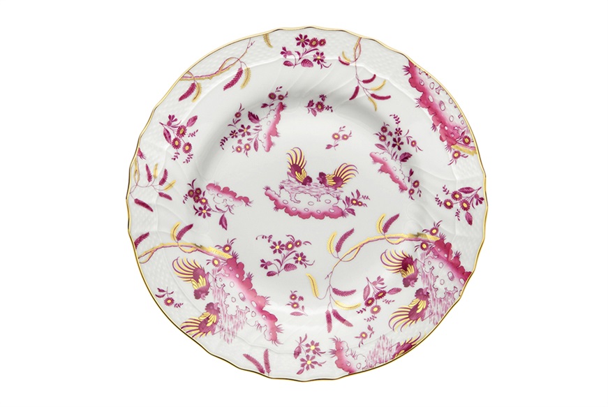 Dinner plate Oro di Doccia porcelain Magenta Richard Ginori