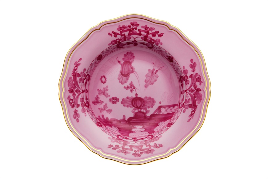 Soup plate Oriente Italiano Porpora porcelain Richard Ginori