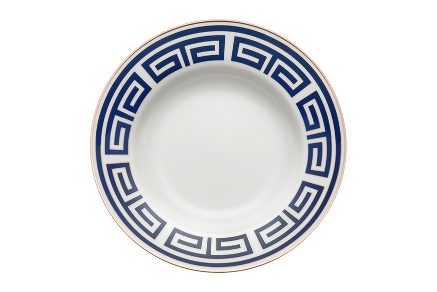 Soup plate Labirinto Zaffiro porcelain Richard Ginori