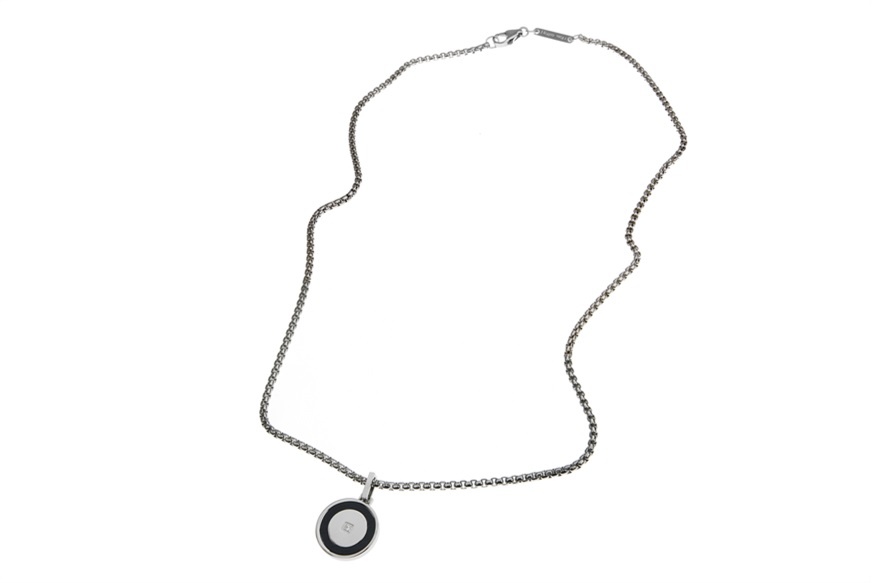 Necklace Class steel with round pendant and zircon Nomination