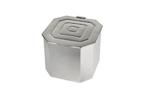 Scatola argento ottagonale con coperchio perlinato Selezione Zanolli