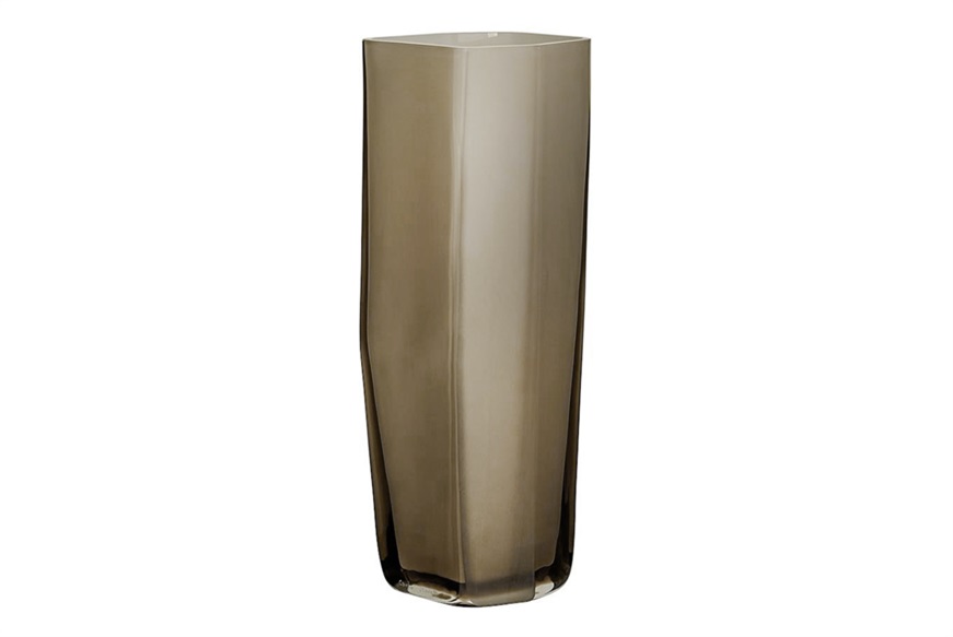 Vase Torre Murano glass brown Carlo Moretti
