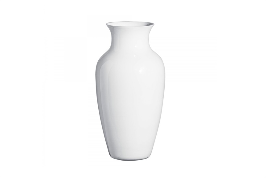 Vase I Cinesi Murano glass Latte white white Carlo Moretti