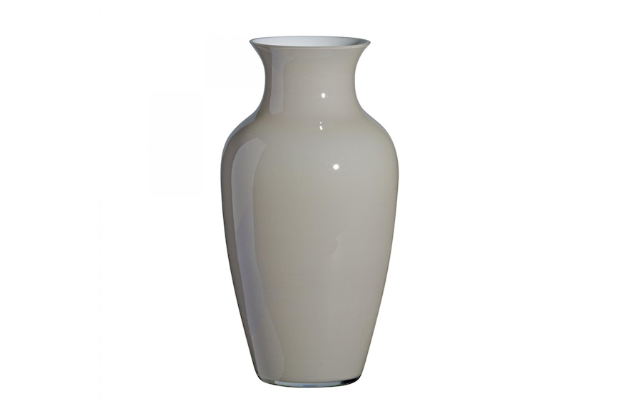 Vase I Cinesi Murano glass Dandy grey white Carlo Moretti