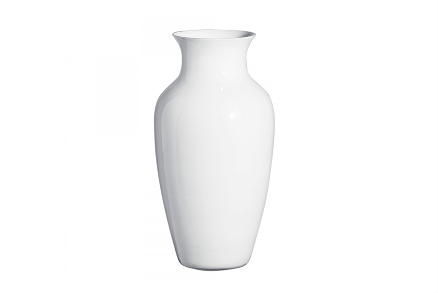 Vase I Cinesi Murano glass Latte white white Carlo Moretti