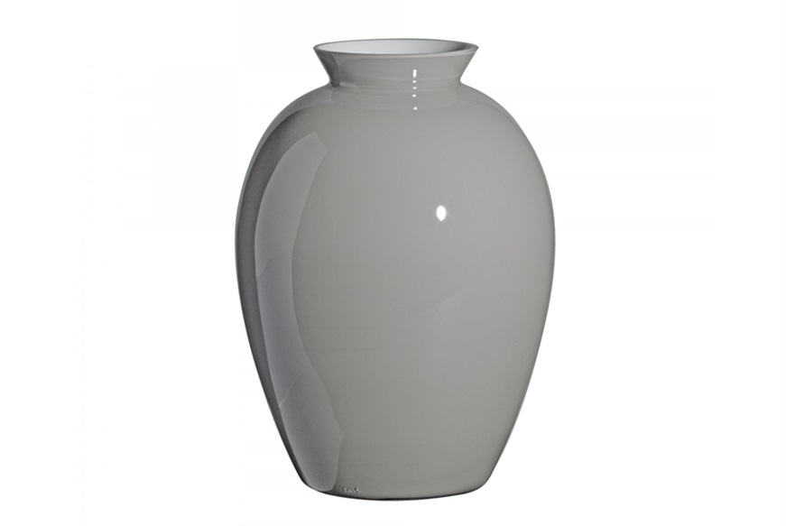 Vase Lopas Murano glass grey milk white Carlo Moretti