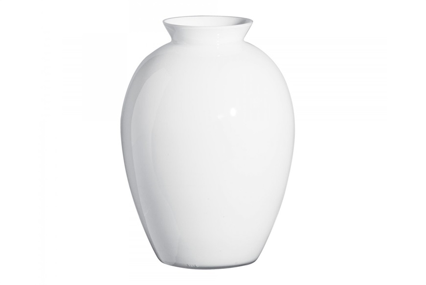 Vase Lopas Murano glass milk white Carlo Moretti