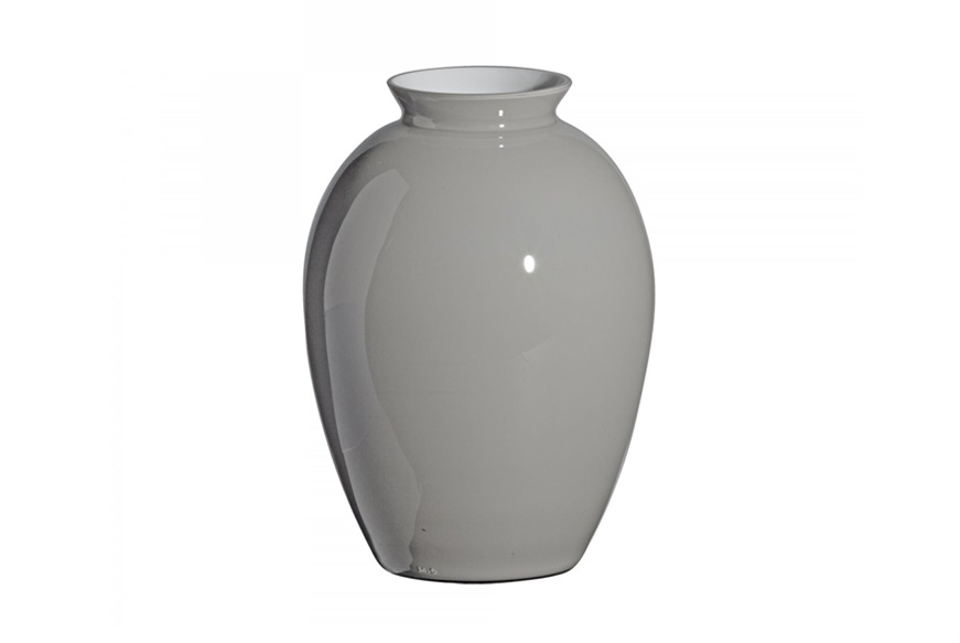 Vase Lopas Murano glass grey milk white Carlo Moretti