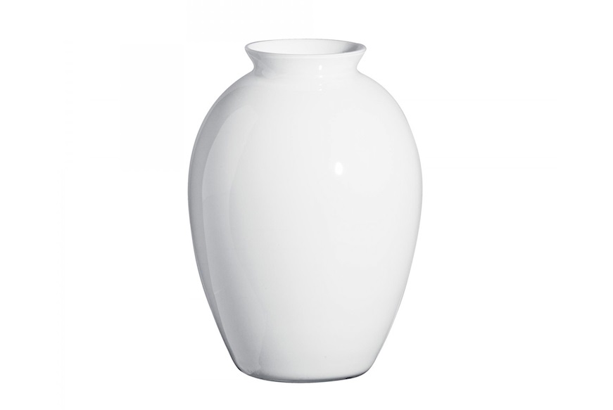 Vase Lopas Murano glass milk white Carlo Moretti