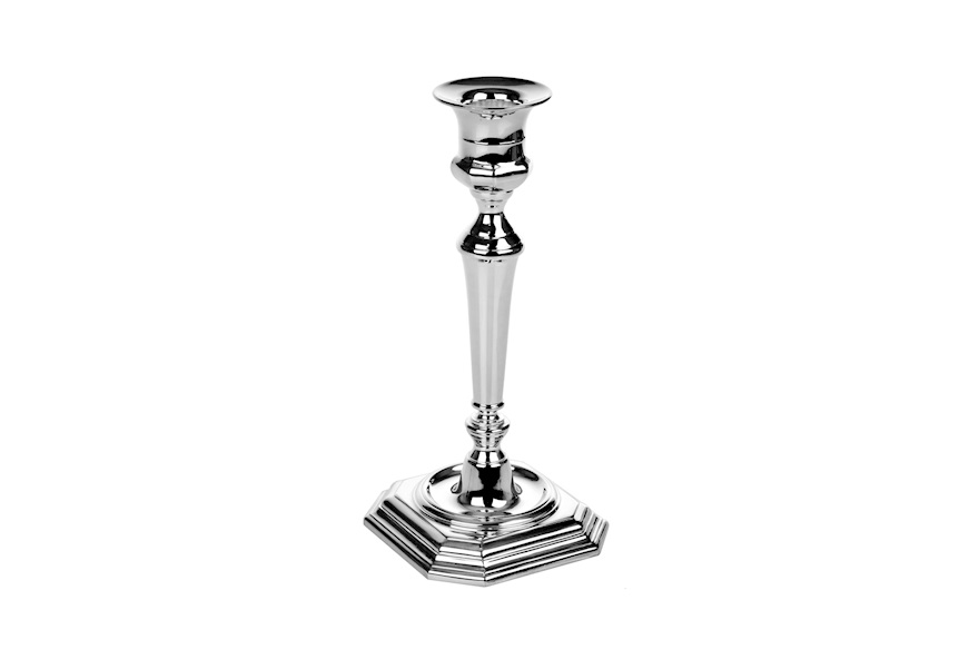 Candlestick silver with one flame in English style Selezione Zanolli