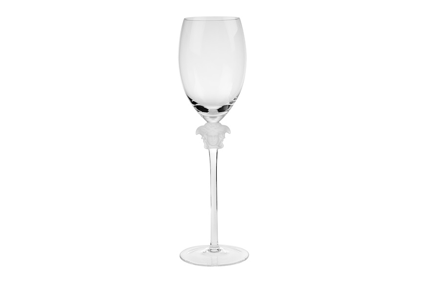 White wine goblet Medusa Lumiere crystal Versace