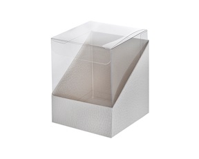Scatola per bomboniera Duo Pelle bianco 9 x 9 x h11 Selezione Zanolli