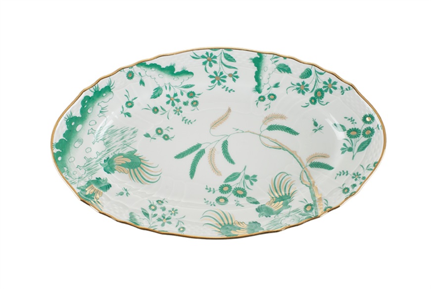 Pickle dish Oro di Doccia porcelain Giada Richard Ginori