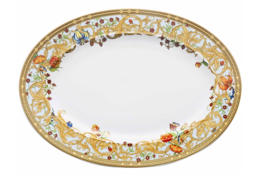 Platter Le Jardin porcelain Versace