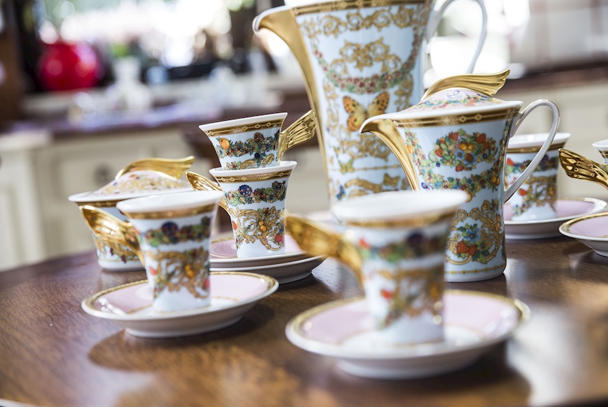 Versace Set tazze espresso Le Jardin porcellana con piattini 6 pezzi