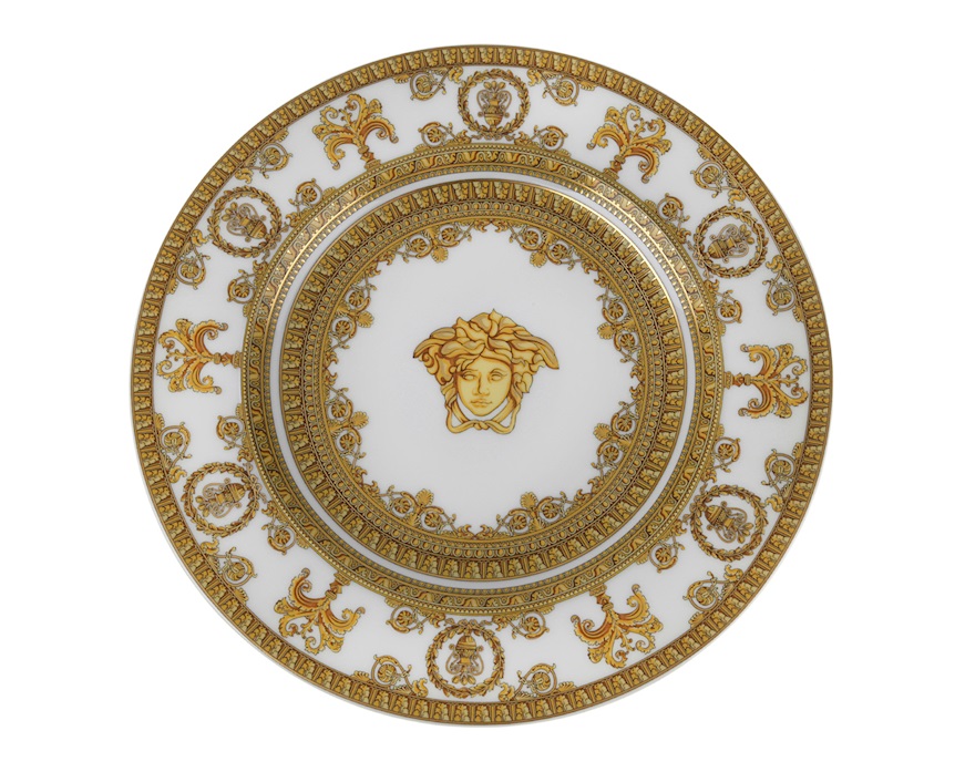 Piatto piano dessert Baroque porcellana bianco Versace