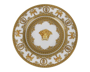 Piatto piano dessert Baroque porcellana bianco Versace