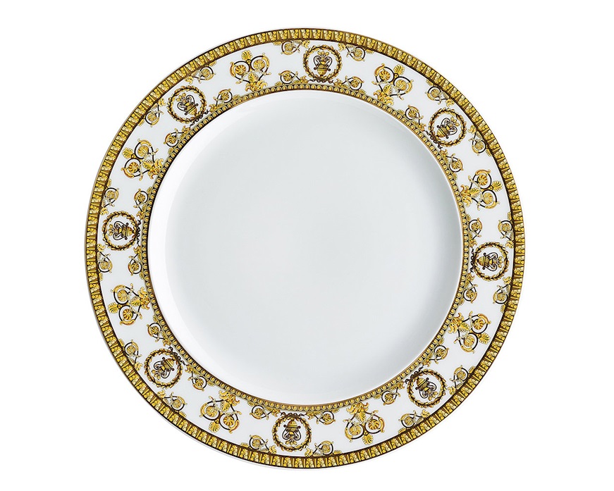 Piatto piano dessert Baroque porcellana bianco Versace