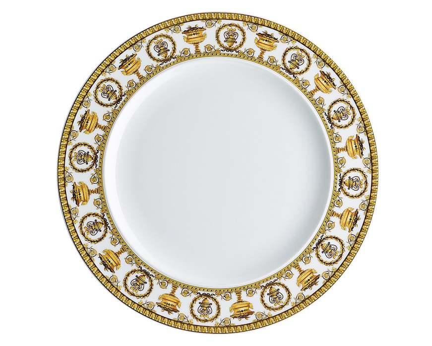 Piatto piano Baroque porcellana bianco Versace