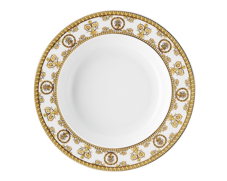 Piatto fondo Baroque porcellana bianco Versace