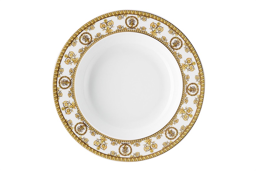 Soup plate I love baroque porcelain white Versace