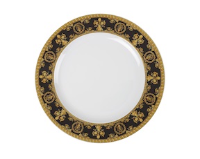 Piatto piano dessert Baroque porcellana nero Versace