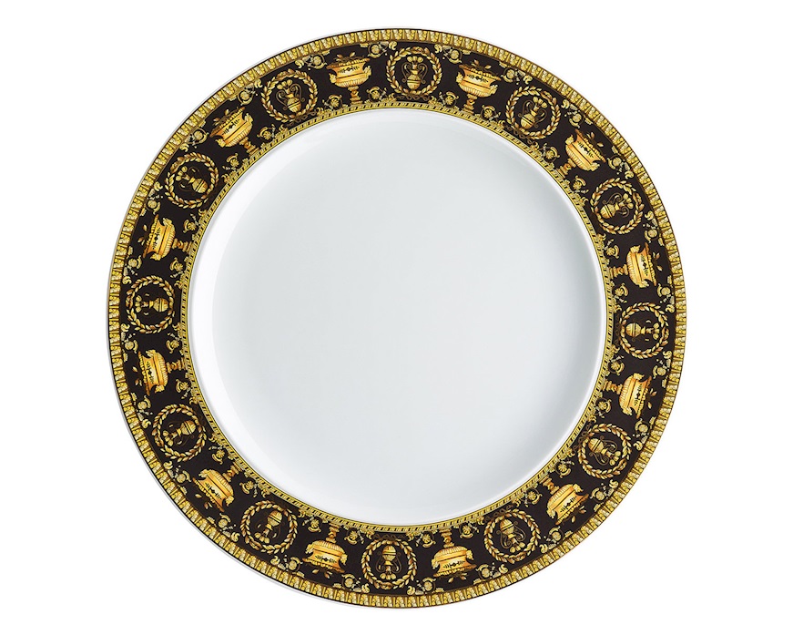 Piatto piano Baroque porcellana nero Versace