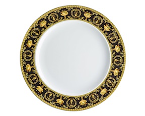 Piatto piano Baroque porcellana nero Versace