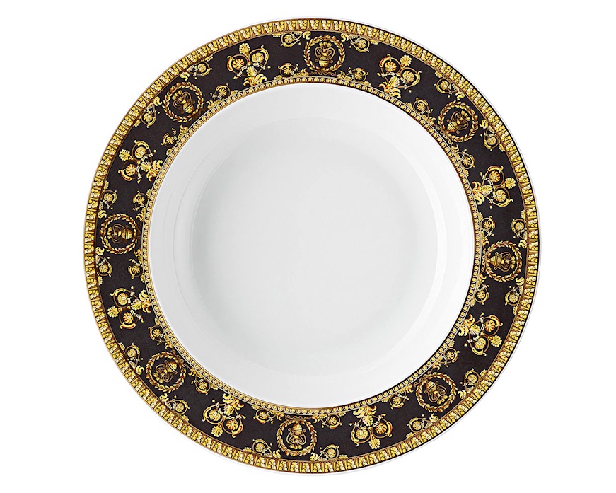 Piatto fondo Baroque porcellana nero Versace