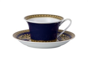 Tazza the Medusa Blue porcellana con piattino Versace