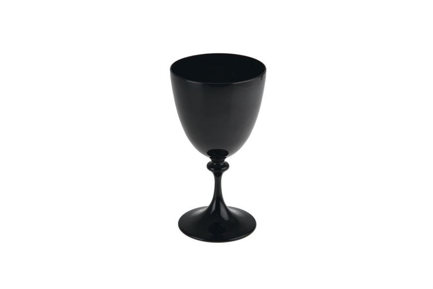 Wine glass Mori Murano glass black Nasonmoretti