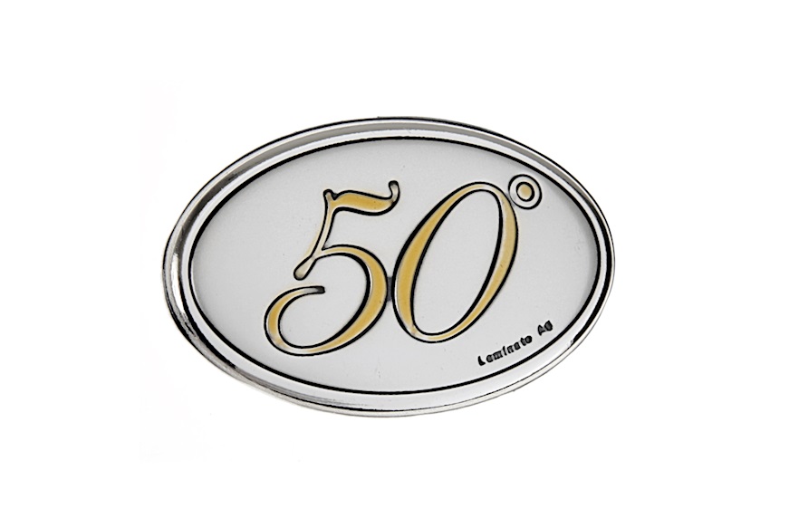 Placca ovale argento bilaminato 50° Anniversario di Matrimonio Selezione Zanolli